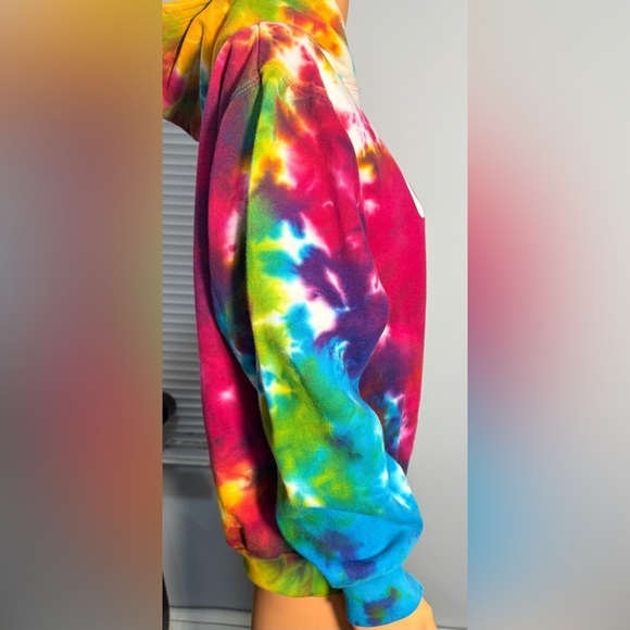 NWT Jon Lauren Womens Tie Dye Drawstring Multicolor Pullover Hoodie Size L - Picture 6 of 12